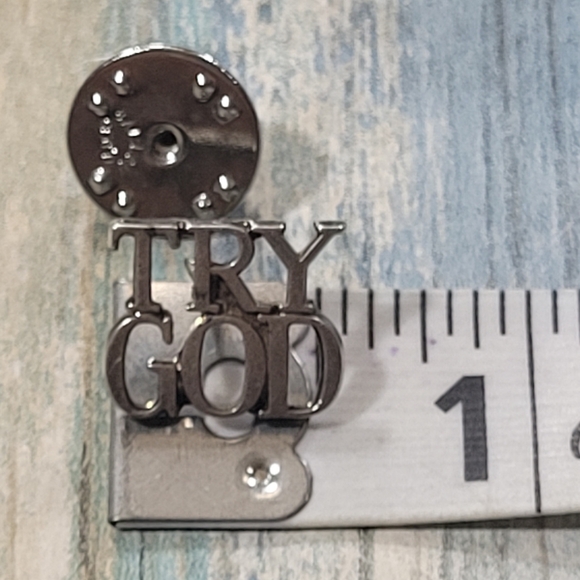 Tiffany & Company Sterling TRY GOD Pin. - Picture 4 of 9